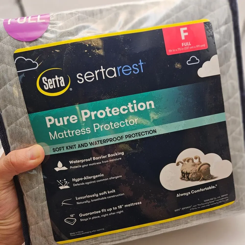SERTA SERTAREST FULL SIZE PURE PROTECTION WATERPROOF MATTRESS PROTECTOR